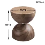 Wooden Hourglass Side Table